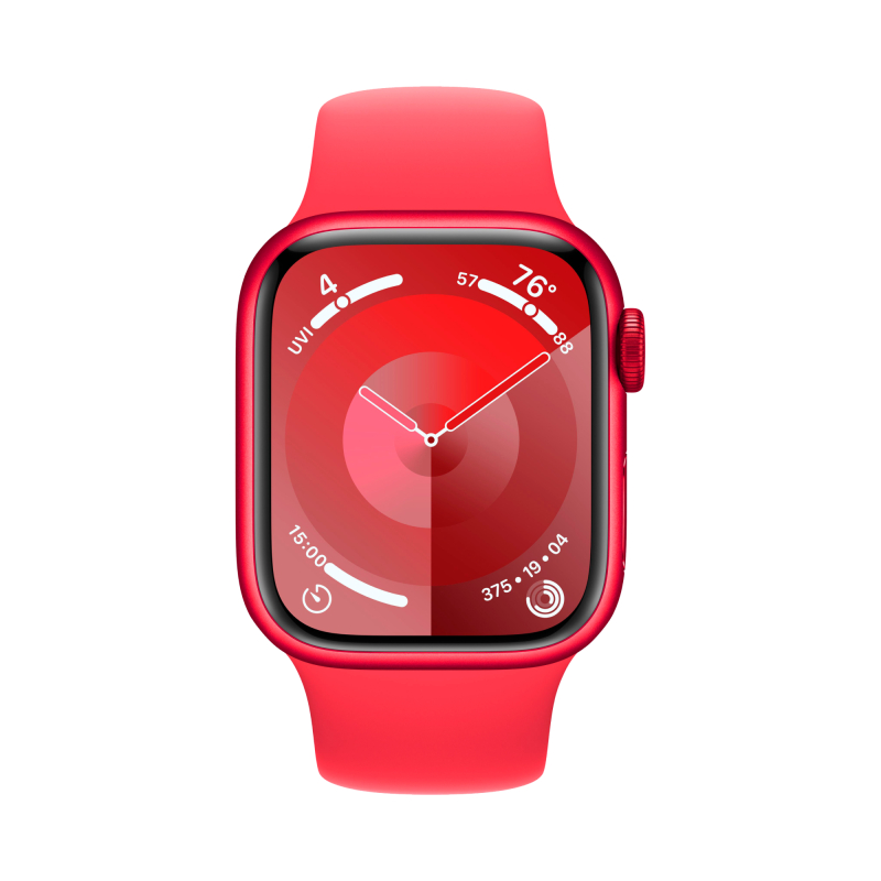 Apple Watch Series 9, 41 мм, корпус из алюминия цвета (PRODUCT)RED, спортивный ремешок цвета (PRODUC